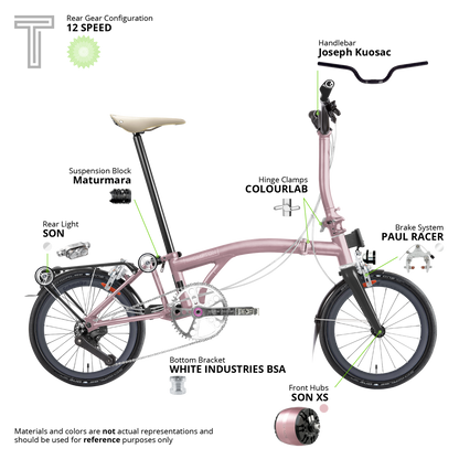 Custom Brompton Color T Line - Brompton Custom Shop - Rosé All Day Edition – Clever Cycles ...