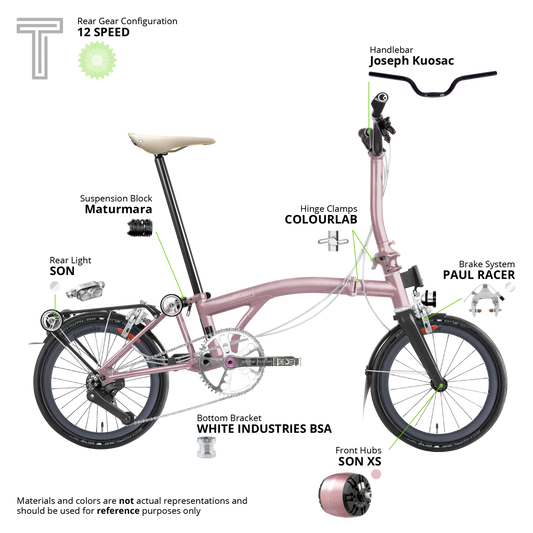 T Line - Brompton Custom Shop - Rosé All Day Edition