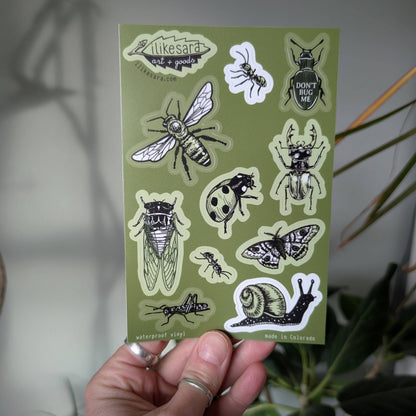 ilikesara | art + goods - Sticker sheet | insecta - waterproof uv-resistant vinyl bug stickers