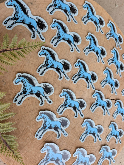ilikesara | art + goods - Sticker | blucifer horse - waterproof uv-resistant vinyl blue mustang decal