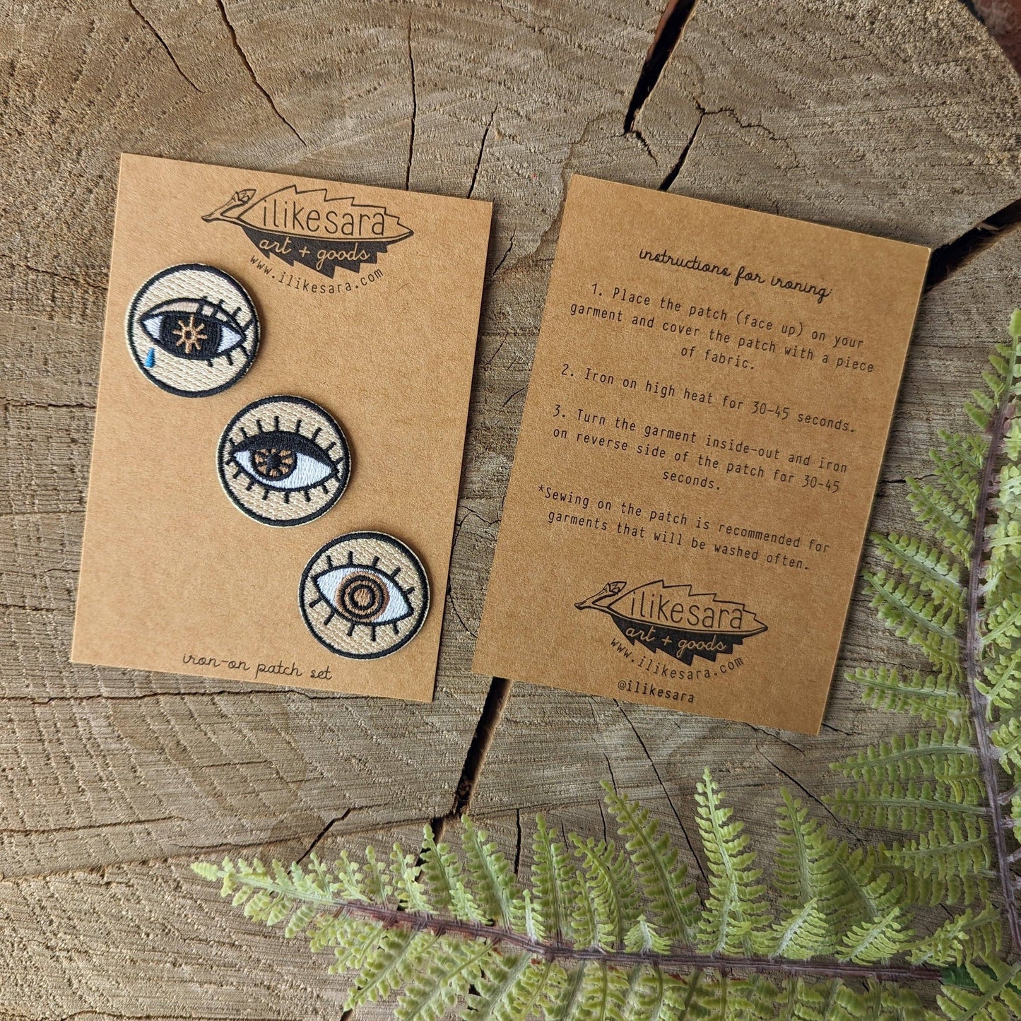 ilikesara | art + goods - Iron-on patch | eyeball 3 patch pack