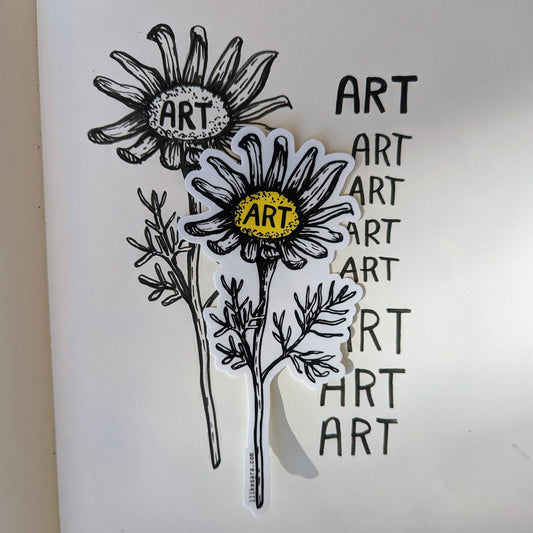 ilikesara | art + goods - Sticker | art daisy waterproof uv-resistant vinyl flower decal