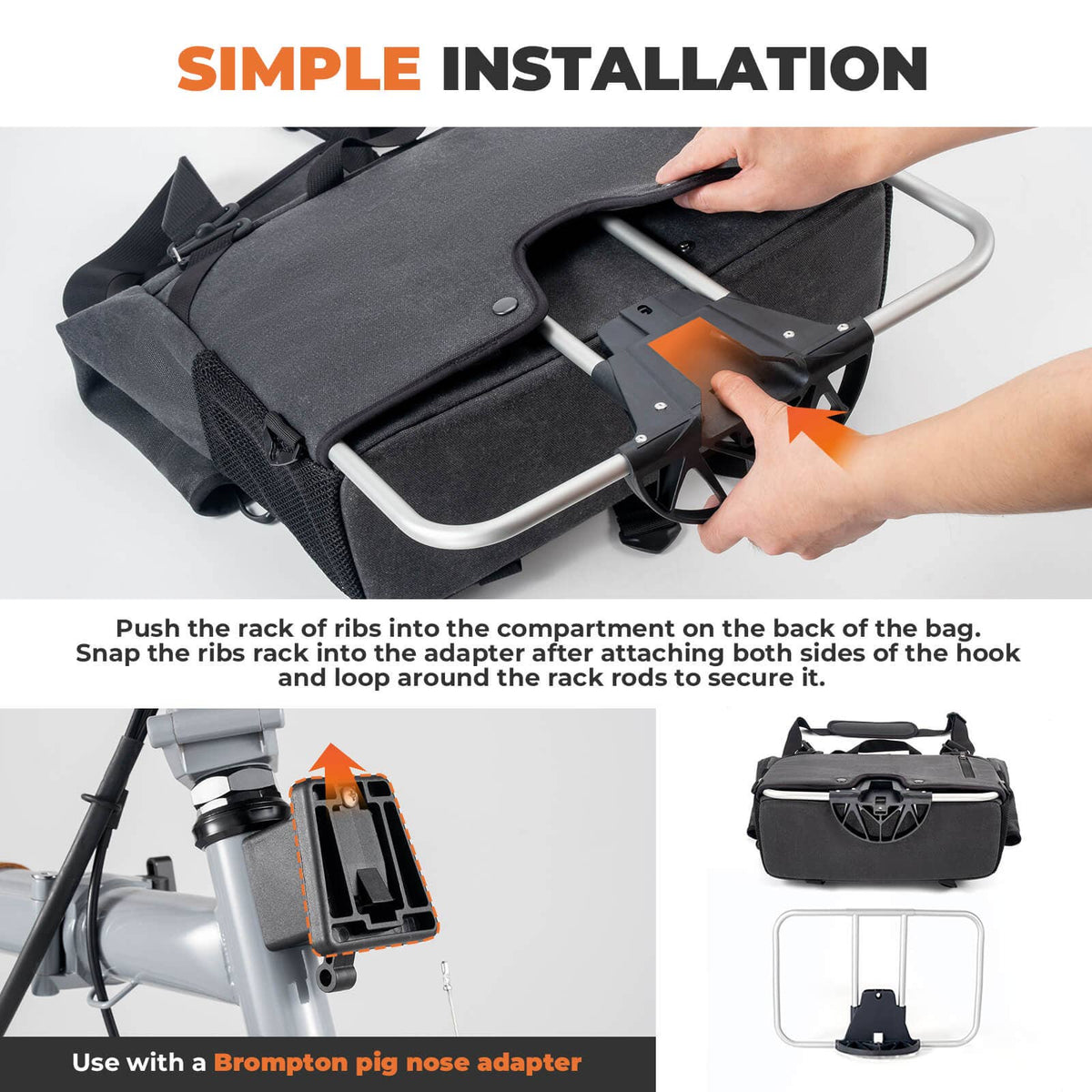 ROCKBROS - Folding Bike Handlebar Bag & Shoulder Bag - 8L