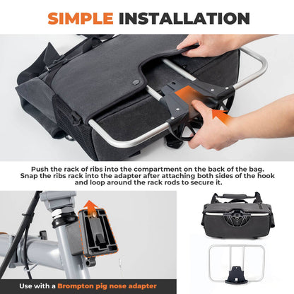 ROCKBROS - Folding Bike Handlebar Bag & Shoulder Bag - 8L