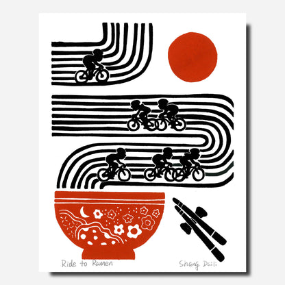 ShangDaili - Cycling Art Print - Ride to Ramen