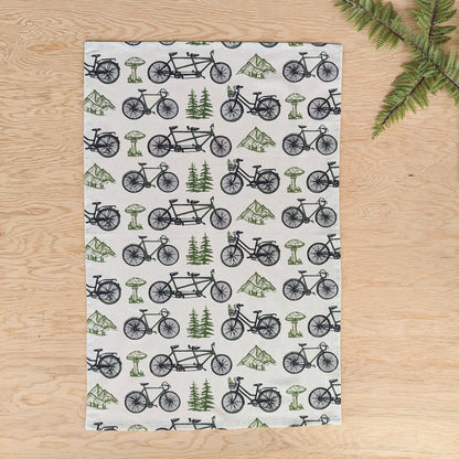 ilikesara | art + goods - Tea towel | bicycle adventure - bike & nature cotton flour sack dish cloth
