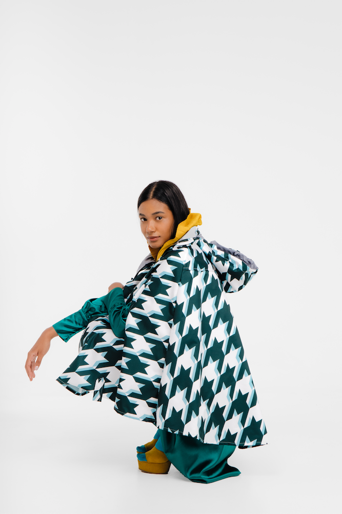 PLUVO - Houndstooth Rain Cape