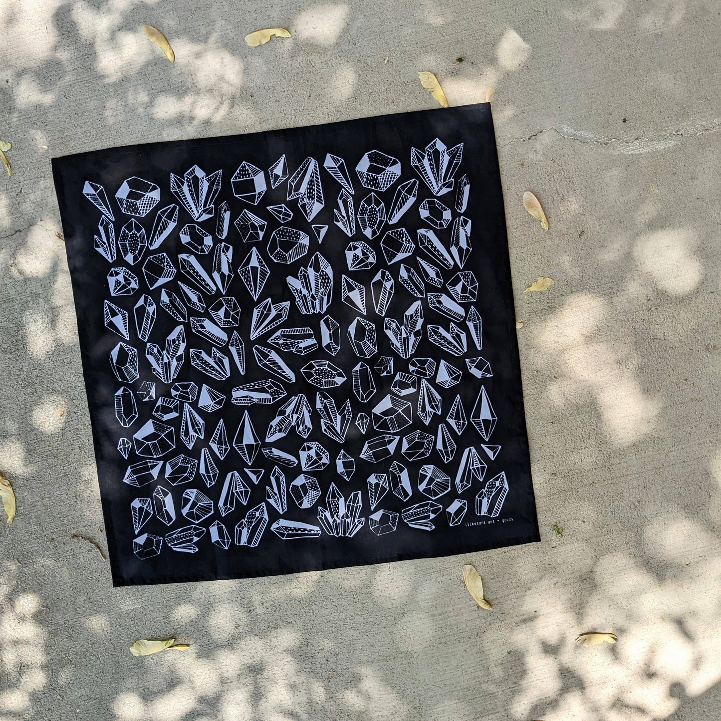 ilikesara | art + goods - Bandana | gem - black & white crystal patterned scarf neckerchief