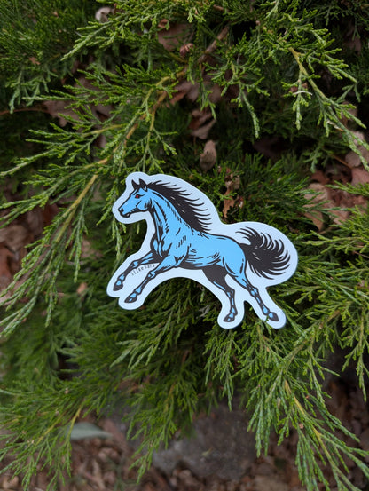ilikesara | art + goods - Sticker | blucifer horse - waterproof uv-resistant vinyl blue mustang decal