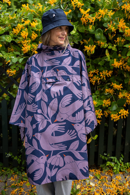 Danefae København - Danepackit Rain Poncho Dark Navy BIRDIEUP