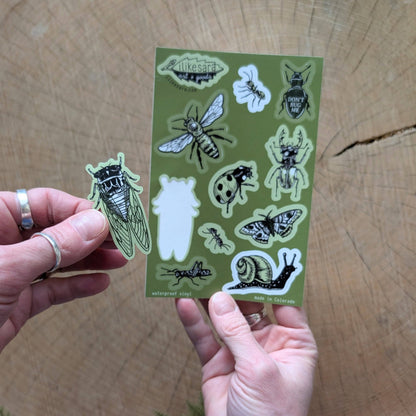 ilikesara | art + goods - Sticker sheet | insecta - waterproof uv-resistant vinyl bug stickers
