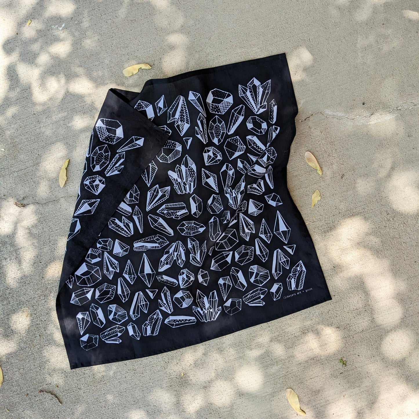 ilikesara | art + goods - Bandana | gem - black & white crystal patterned scarf neckerchief