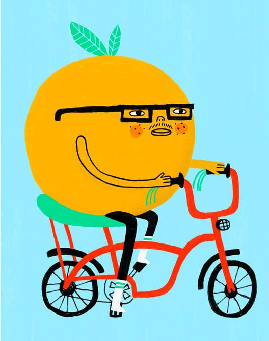 Tigersheep Friends - Framed Art Print - Reggie "Orange on a Bike" Rind By Colin Walsh