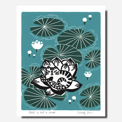 ShangDaili - Cat Art Print - Rest is Not a Crime