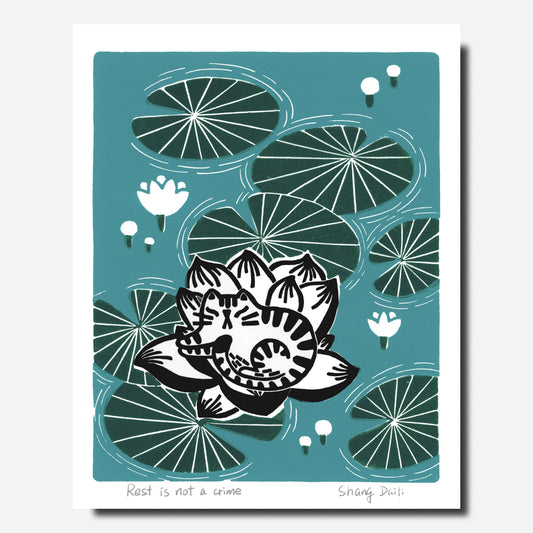ShangDaili - Cat Art Print - Rest is Not a Crime