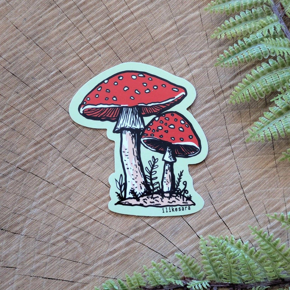 ilikesara | art + goods - Sticker | fly agaric mushroom - waterproof uv-resistant vinyl nature decal