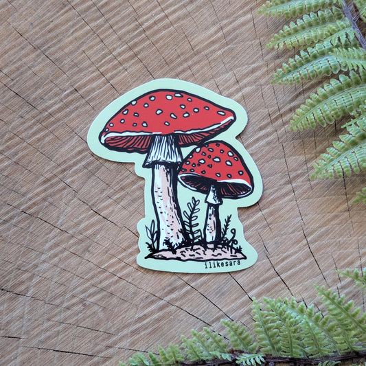 ilikesara | art + goods - Sticker | fly agaric mushroom - waterproof uv-resistant vinyl nature decal