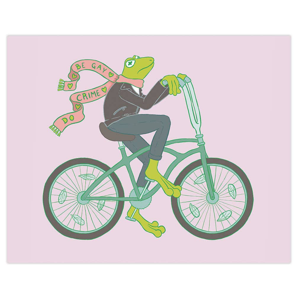 Bee's Knees Industries - Be Gay Do Crime Frog art print