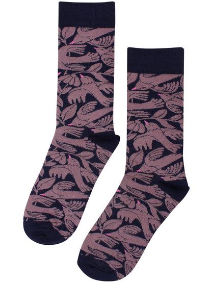 Danefae København - Danewalk With Me Socks Grey Plum BIRDIEUP