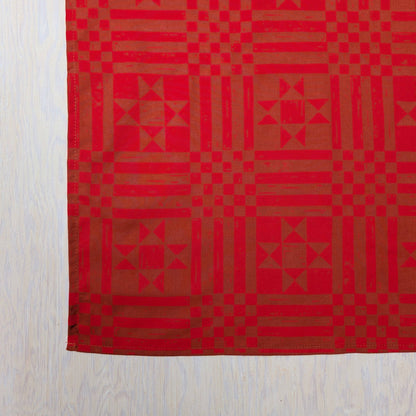 ilikesara | art + goods - Bandana | sawtooth red brown - geometric folk quilt pattern scarf neckerchief