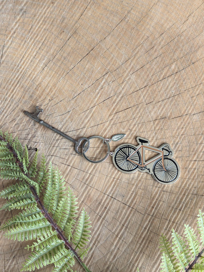 ilikesara | art + goods - Metal enamel keychain / purse charm | road bike