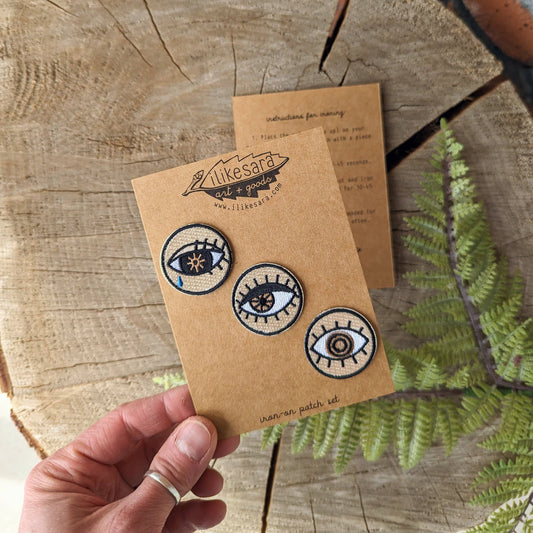 ilikesara | art + goods - Iron-on patch | eyeball 3 patch pack