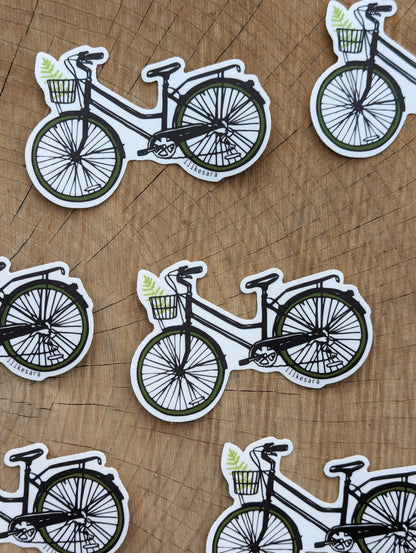ilikesara | art + goods - Sticker | bike with fern - waterproof uv-resistant vinyl bicycle decal