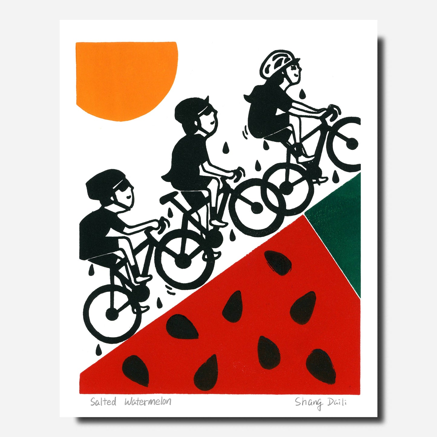 ShangDaili - Cycling Art Print - Salted Watermelon