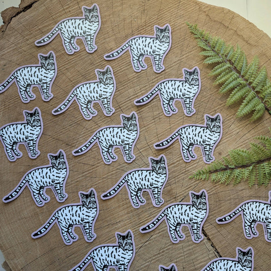 ilikesara | art + goods - Sticker | standing tiger cat - waterproof uv-resistant vinyl kitty decal