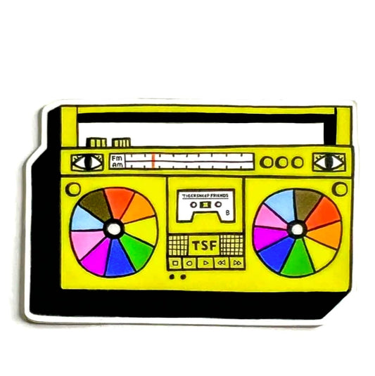 Tigersheep Friends - Vinyl Sticker: Boombox 80's Rainbow Pride