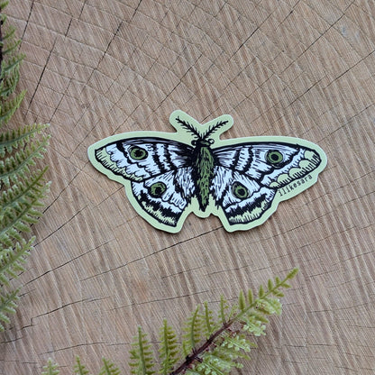 ilikesara | art + goods - Sticker | polyphemus moth - waterproof uv-resistant vinyl bug / insect decal