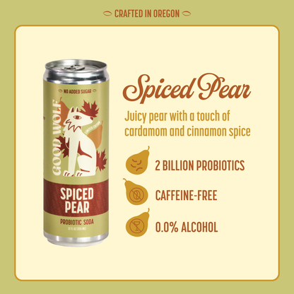 Good Wolf Probiotic Sodas - Spiced Pear Probiotic Soda – Crafted in Oregon