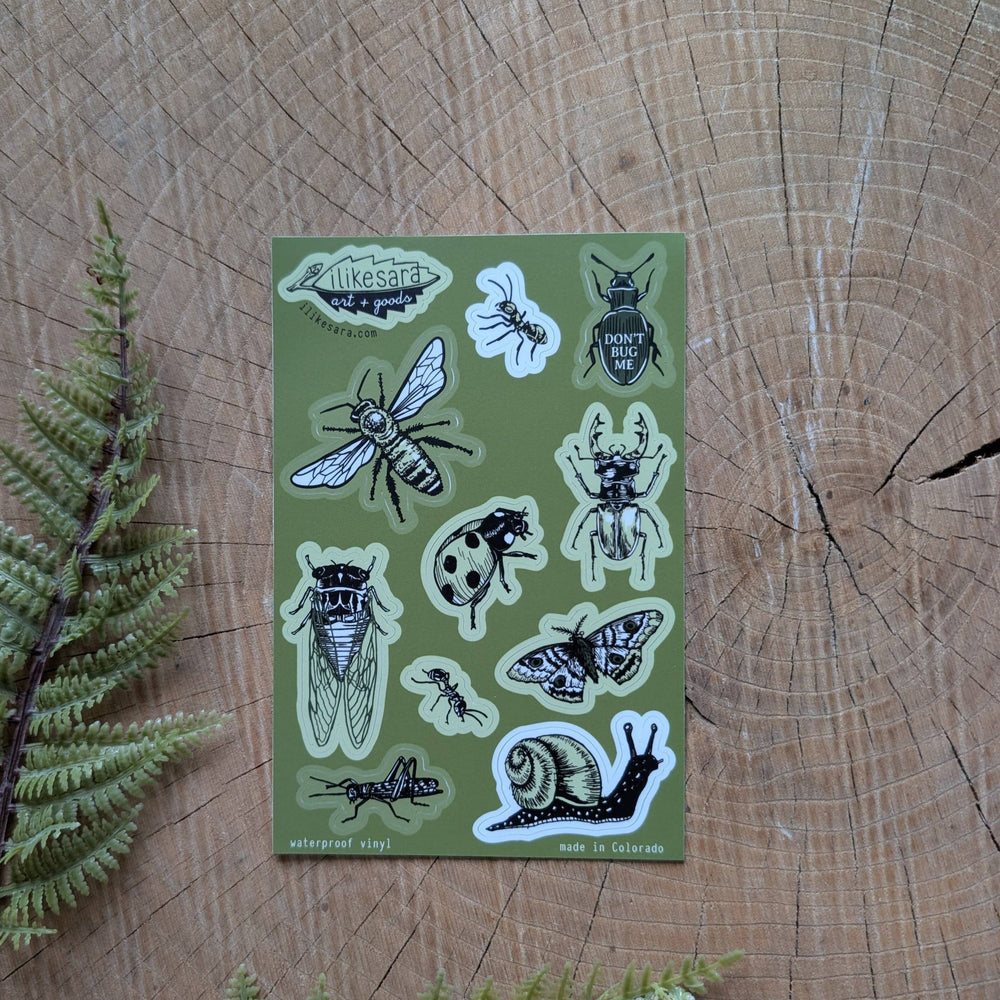 ilikesara | art + goods - Sticker sheet | insecta - waterproof uv-resistant vinyl bug stickers