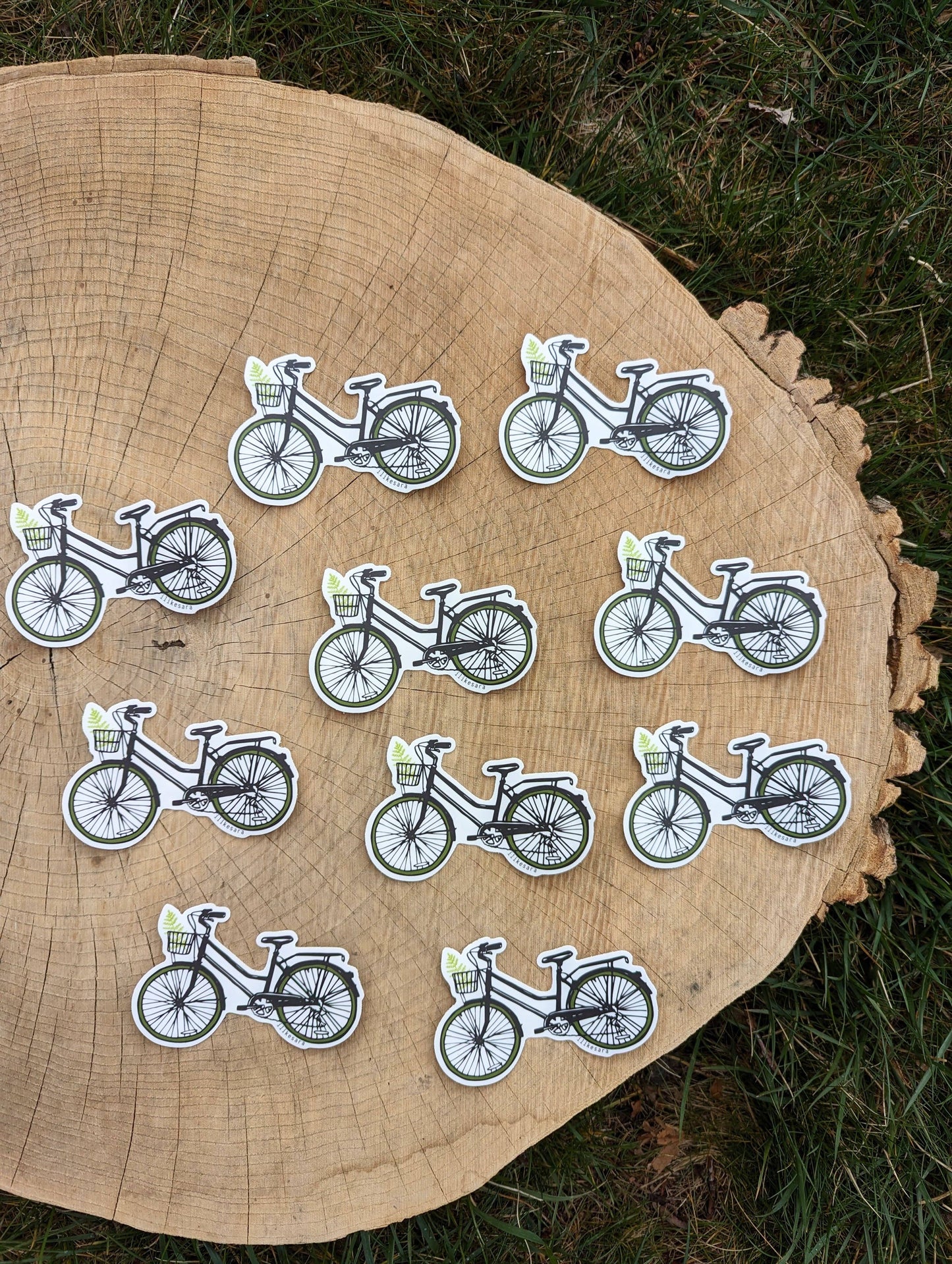 ilikesara | art + goods - Sticker | bike with fern - waterproof uv-resistant vinyl bicycle decal