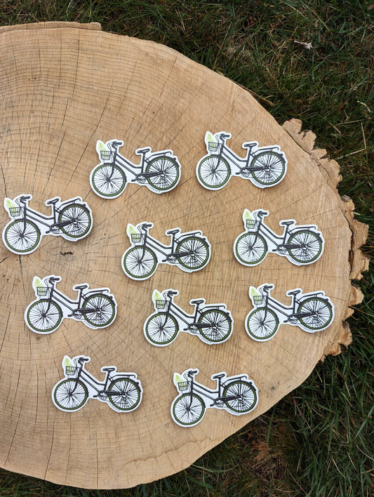 ilikesara | art + goods - Sticker | bike with fern - waterproof uv-resistant vinyl bicycle decal