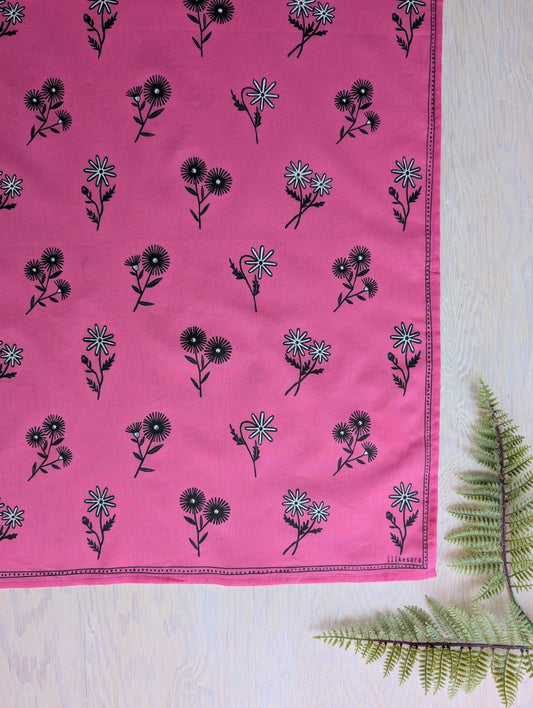 ilikesara | art + goods - Bandana | bloom - hot pink floral pattern flower blockprint scarf neckerchief