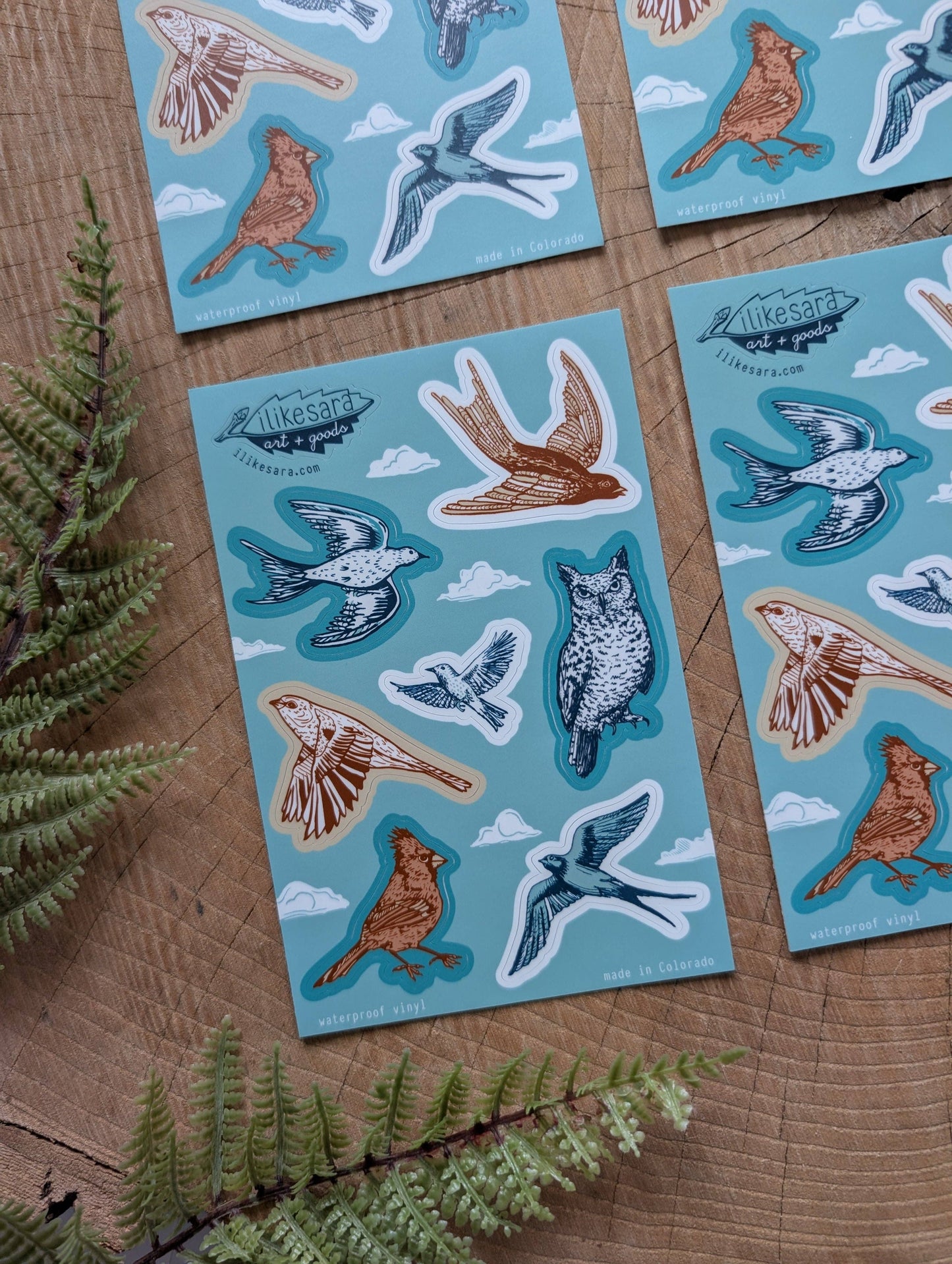 ilikesara | art + goods - Sticker sheet | birds  - waterproof uv-resistant vinyl birder stickers