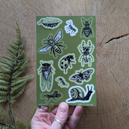 ilikesara | art + goods - Sticker sheet | insecta - waterproof uv-resistant vinyl bug stickers
