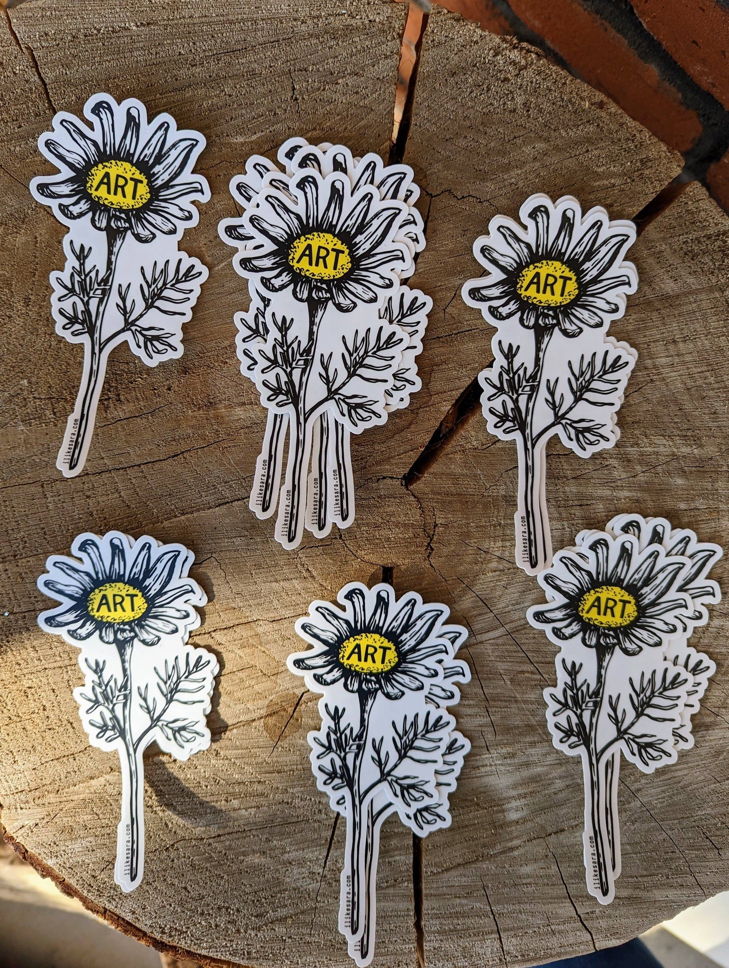 ilikesara | art + goods - Sticker | art daisy waterproof uv-resistant vinyl flower decal