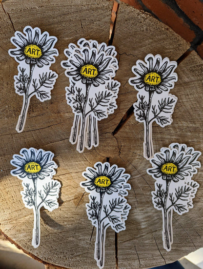 ilikesara | art + goods - Sticker | art daisy waterproof uv-resistant vinyl flower decal