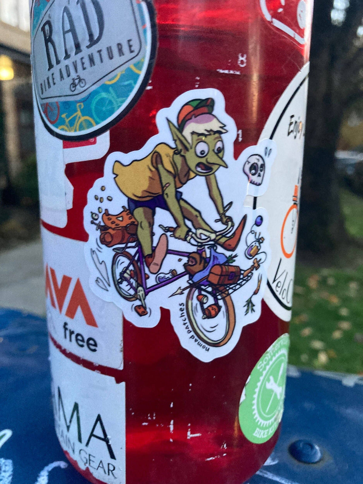 Nomad Patches - Goblin on a Bike Vinyl Sticker