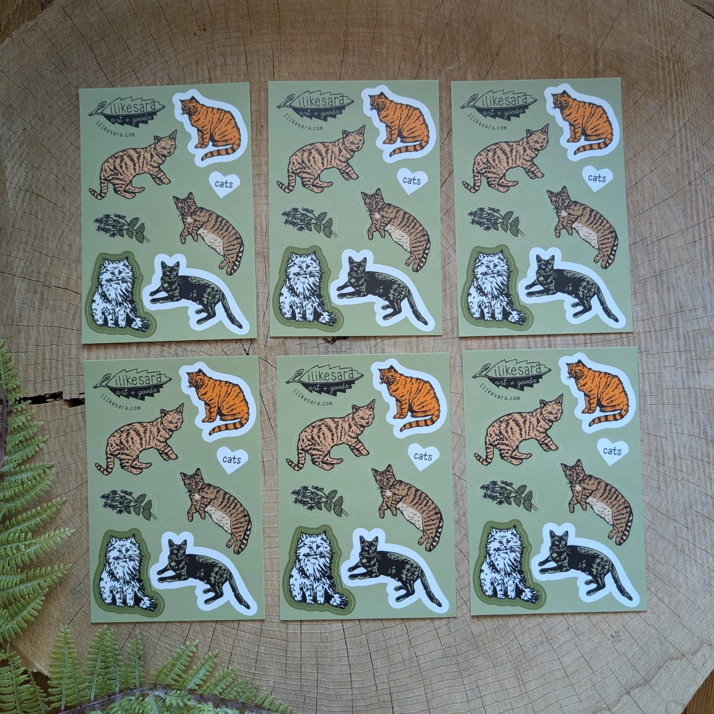 ilikesara | art + goods - Sticker sheet | cats  - waterproof uv-resistant vinyl kitty stickers