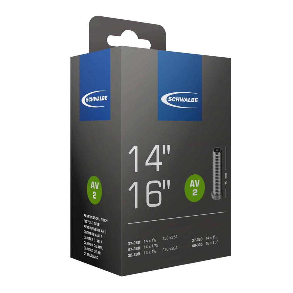 Schwalbe AV2 14" 16" Tube, Schrader Valve 40mm