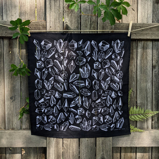 ilikesara | art + goods - Bandana | gem - black & white crystal patterned scarf neckerchief