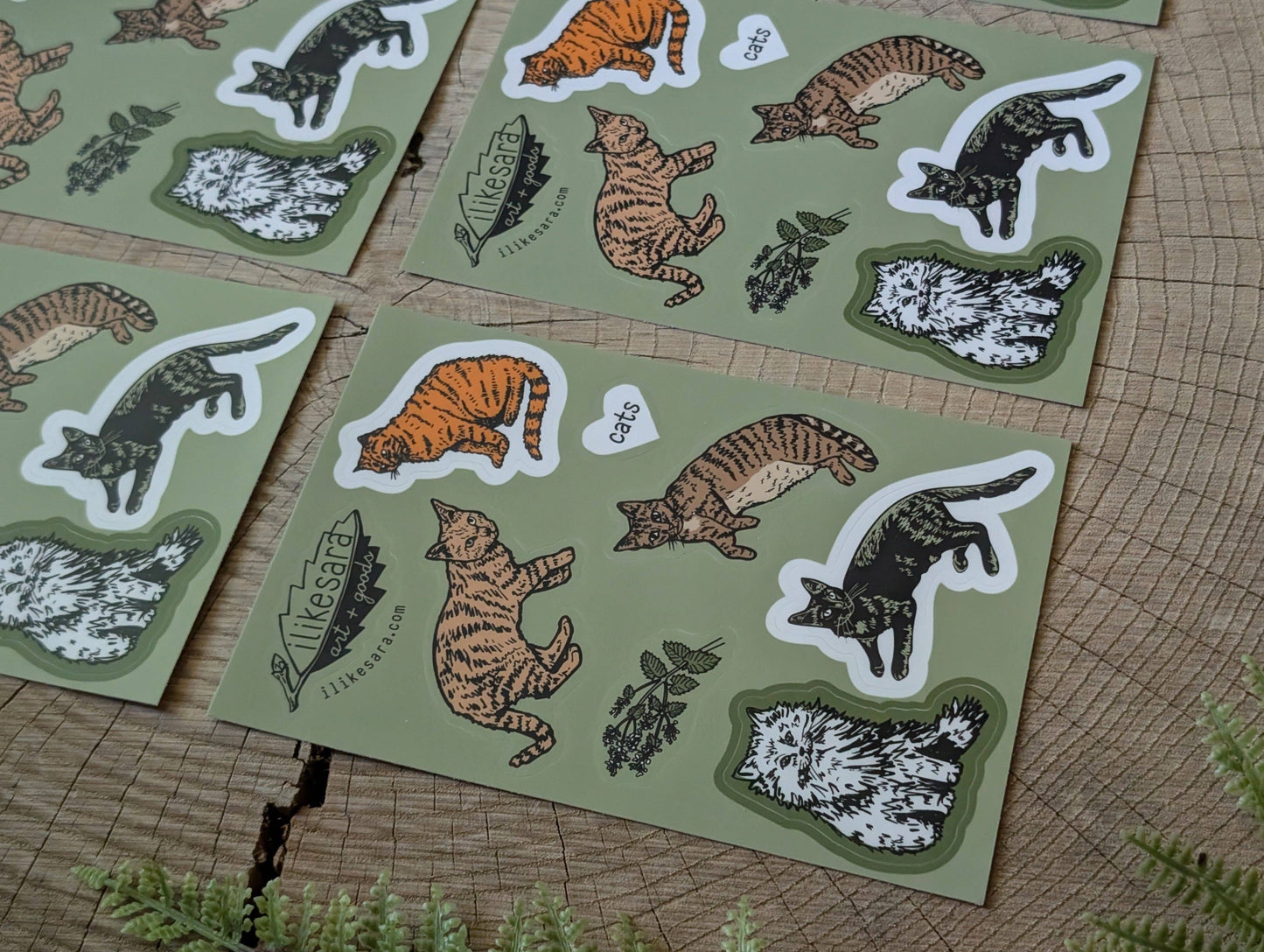 ilikesara | art + goods - Sticker sheet | cats  - waterproof uv-resistant vinyl kitty stickers