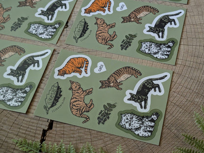 ilikesara | art + goods - Sticker sheet | cats  - waterproof uv-resistant vinyl kitty stickers
