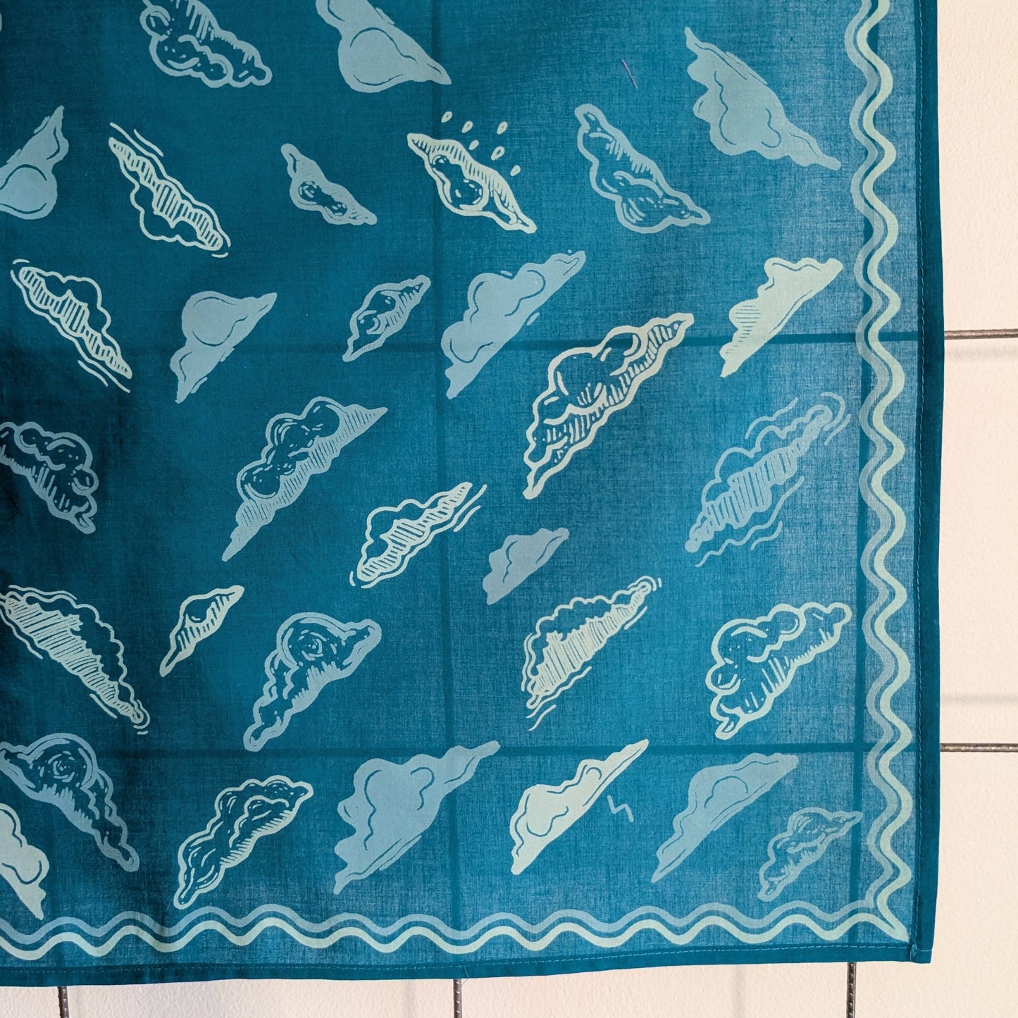 ilikesara | art + goods - Bandana | clouds - blockprint blue patterned scarf neckerchief