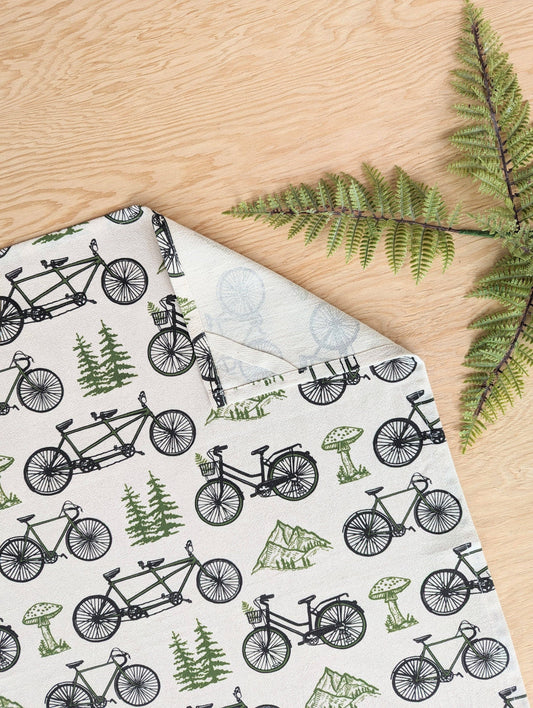 ilikesara | art + goods - Tea towel | bicycle adventure - bike & nature cotton flour sack dish cloth