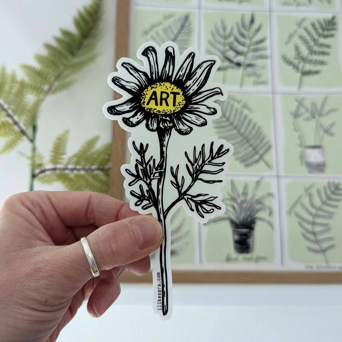 ilikesara | art + goods - Sticker | art daisy waterproof uv-resistant vinyl flower decal