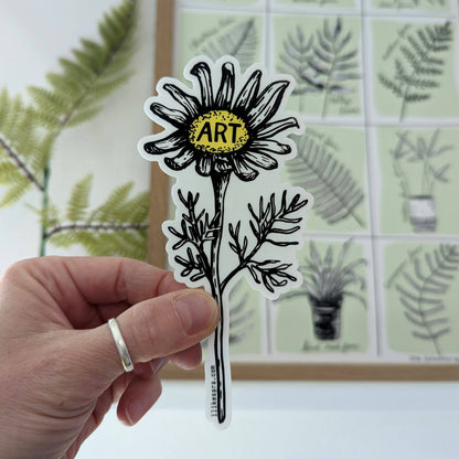 ilikesara | art + goods - Sticker | art daisy waterproof uv-resistant vinyl flower decal